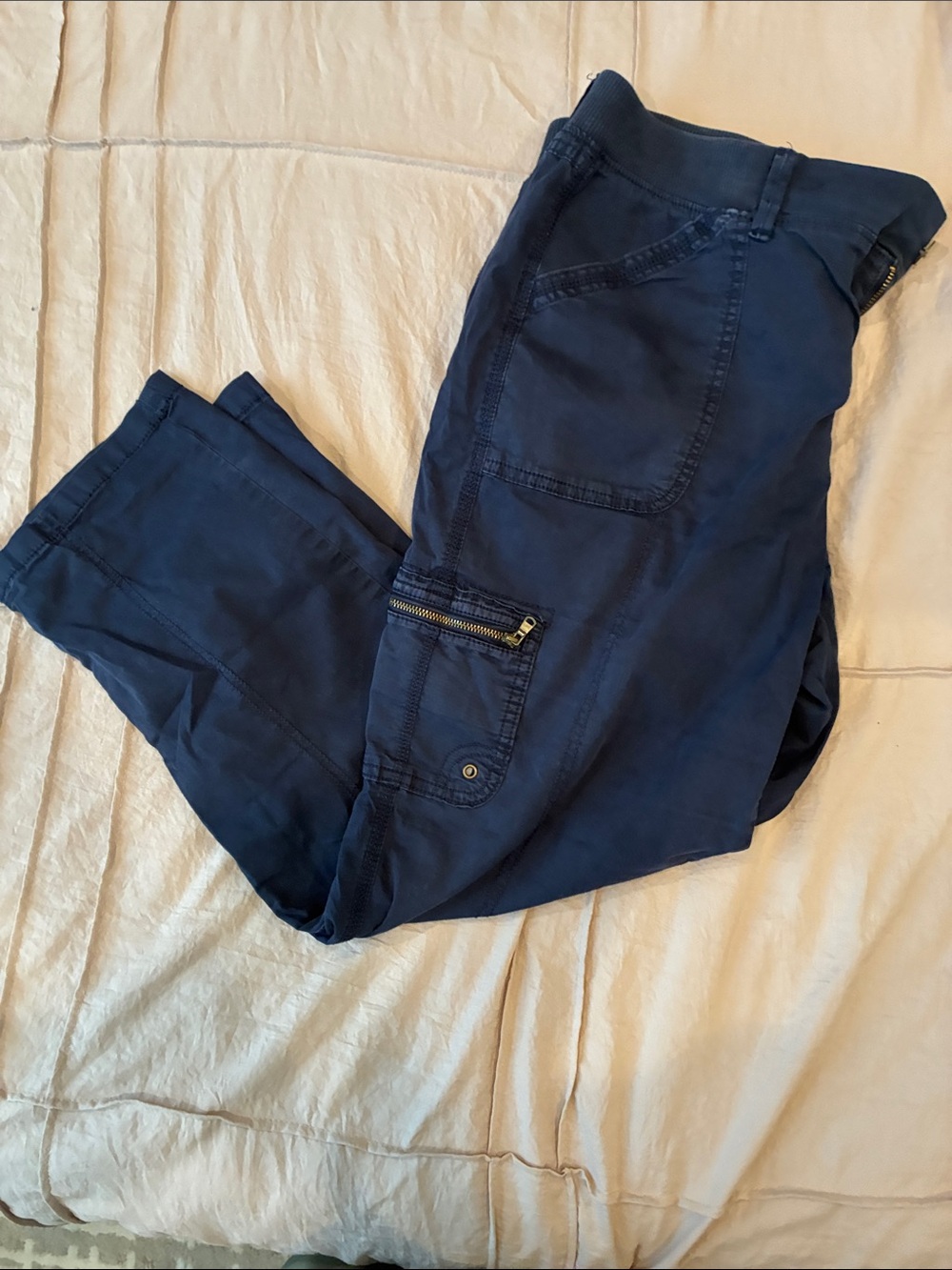 Sonoma Navy Blue Women's Cargo Pants with Zip Pocket